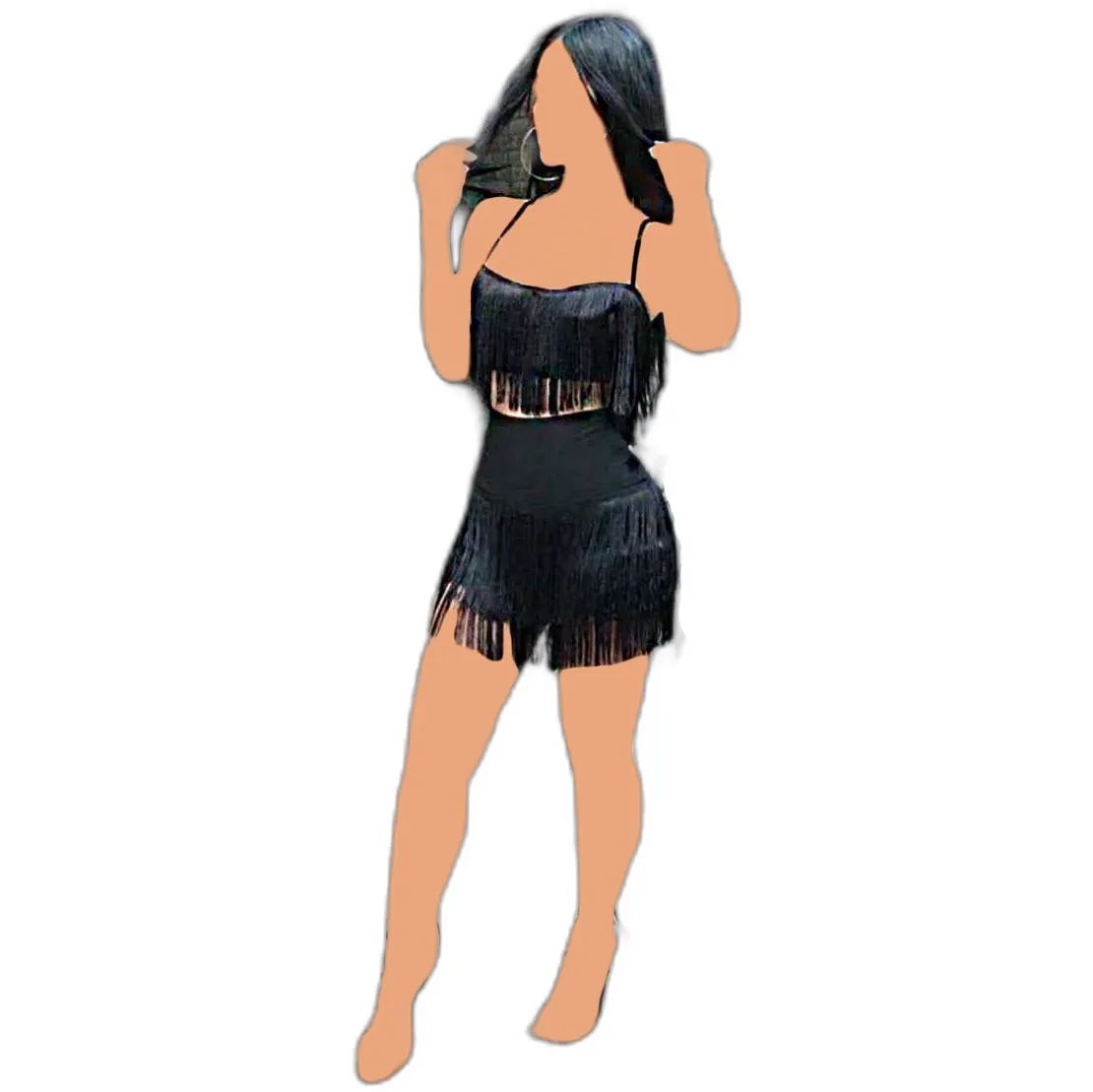 ست فانتزی کراپ دامن ریسه ای Barbie کد 6907 - تصویر 3