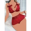 ست فانتزی سوتین و دامن توری VIP کد ۰۱۵۹ - قرمز