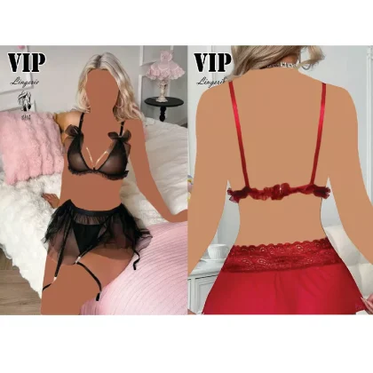 ست فانتزی سوتین و دامن توری VIP کد ۰۱۵۹