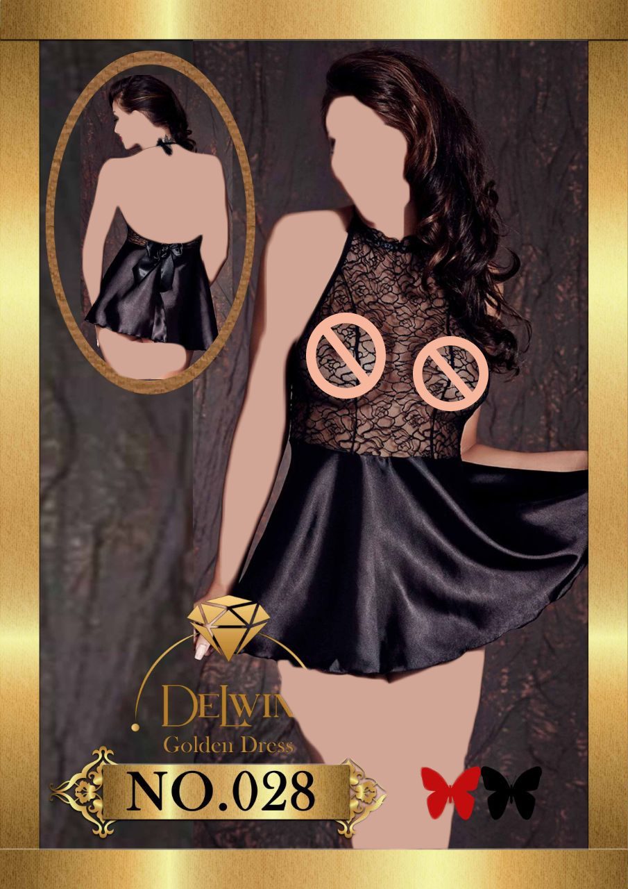 لباس خواب ساتن و دانتل Delwin کد 028 - تصویر 2