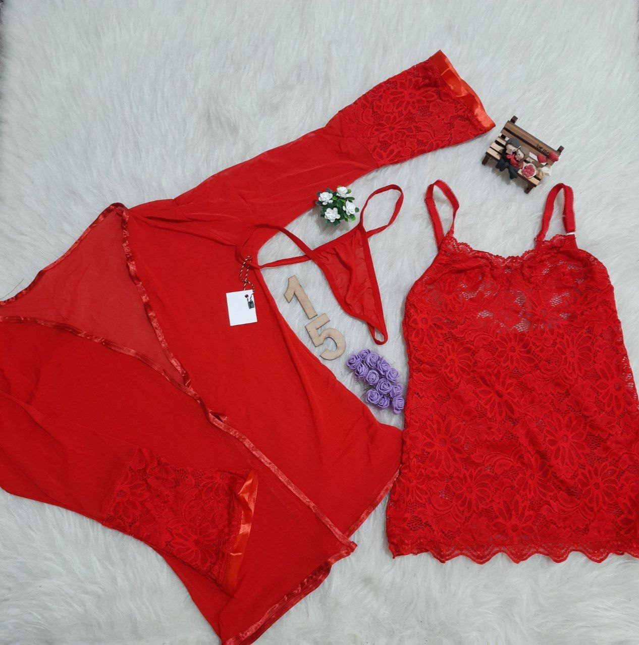 ست تاپ و ربدوشامبر Sensual کد 159 - تصویر 2