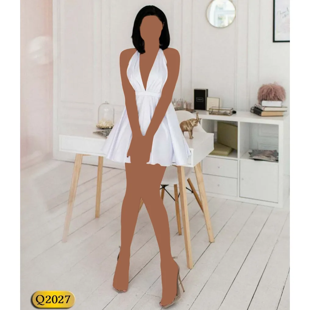 لباس خواب ساتن کوتاه پشت گردنی Queen کد Q2027 - تصویر 7