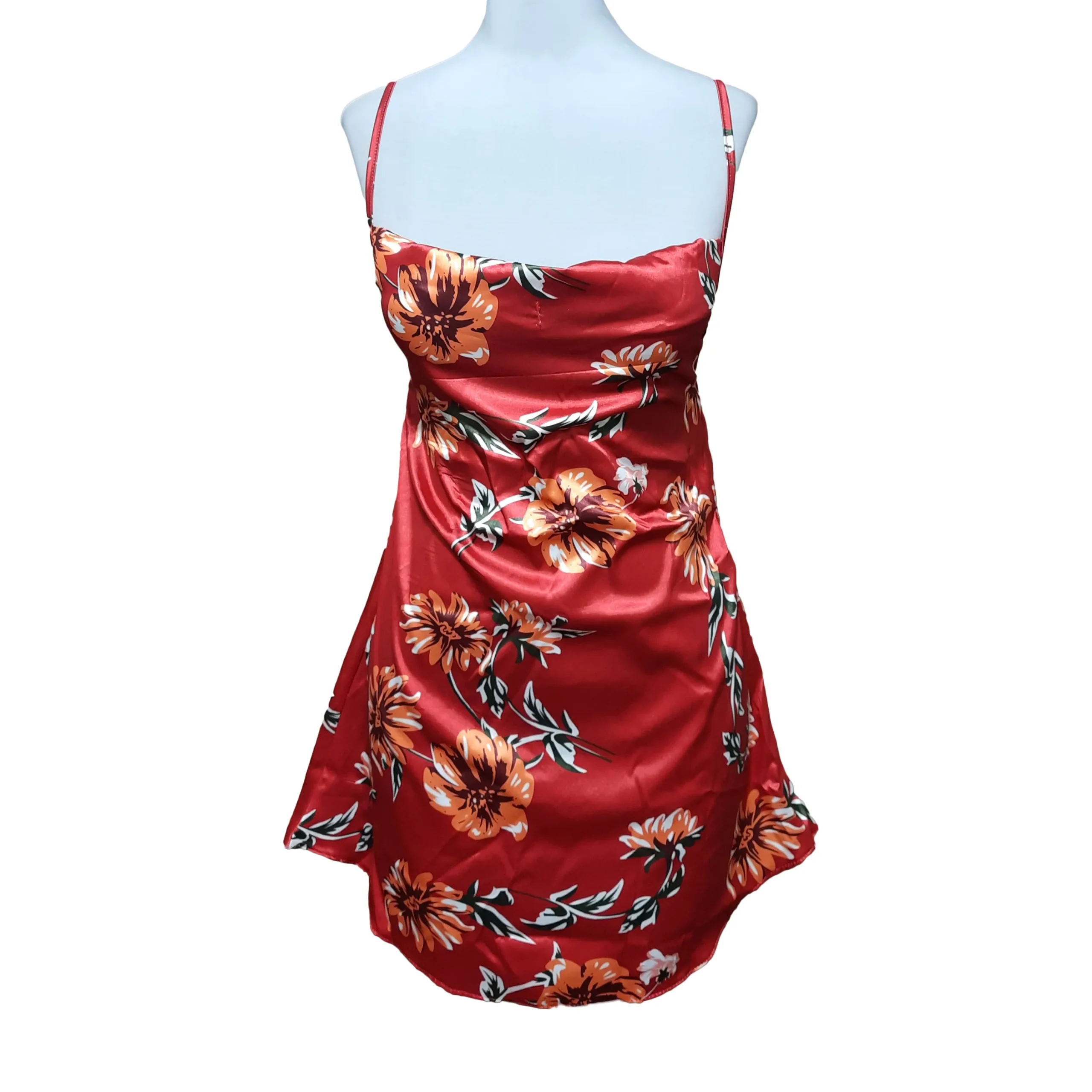 لباس خواب ساتن یقه دراپه Queen کد Q2029 - تصویر 4