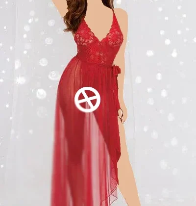 لباس خواب تور و دانتل بلند Anahel کد 7010