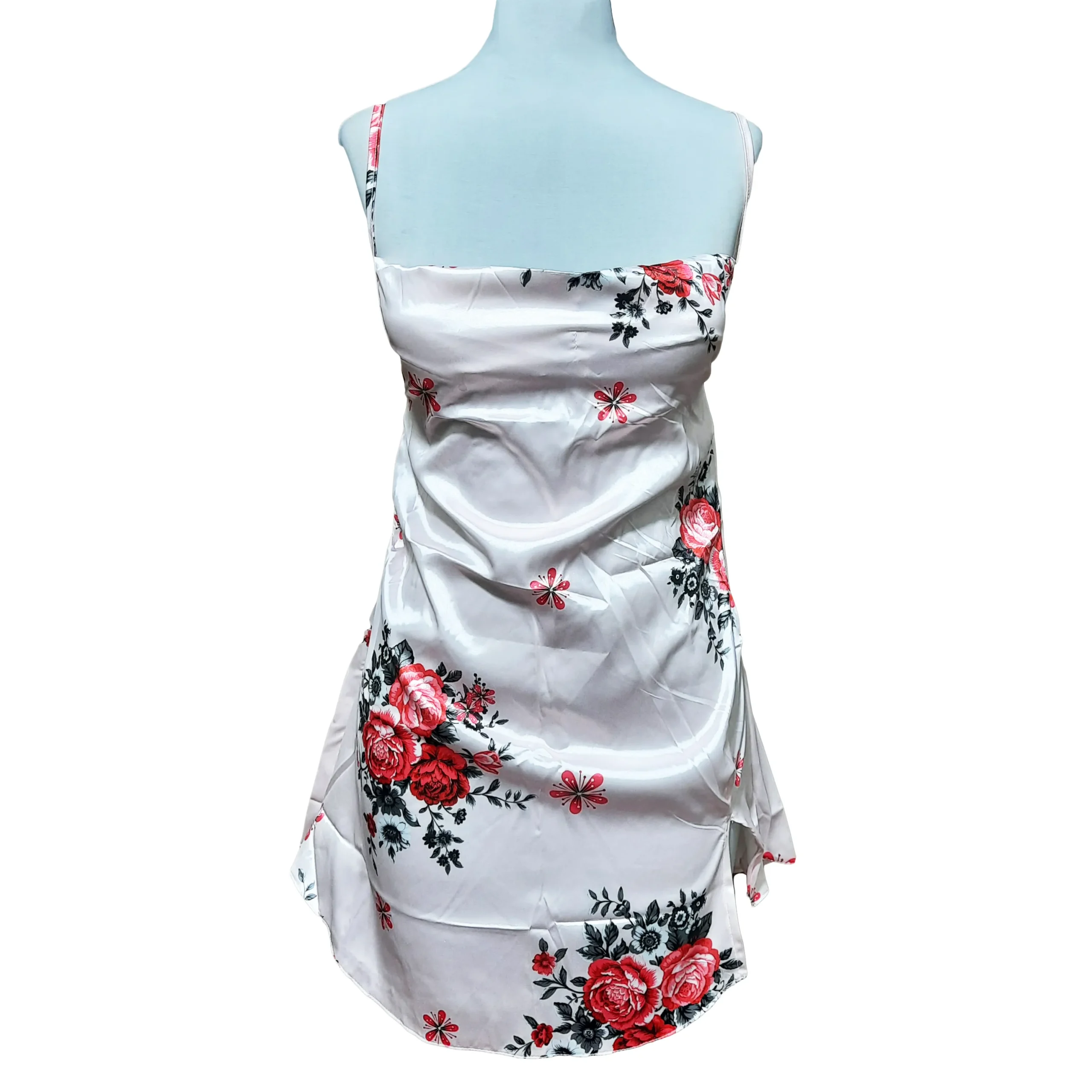 لباس خواب ساتن کنار باز یقه دراپه Queen کد Q2028 - تصویر 5