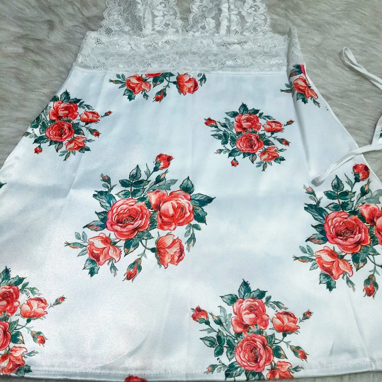 لباس خواب ساتن و دانتل Queen کد 2070 - تصویر 12