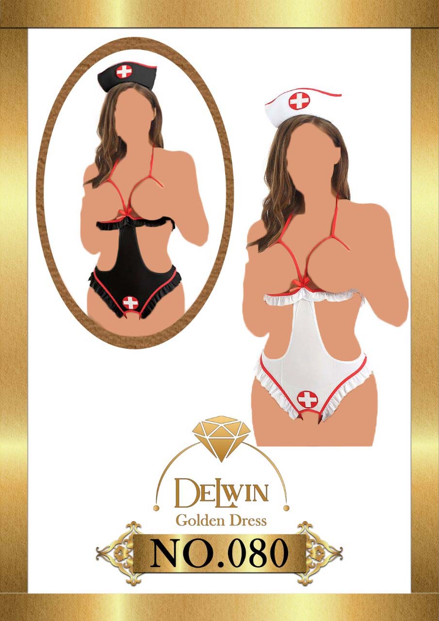 کاستوم پرستاری فاق باز و سینه باز Delwin کد 080 - تصویر 2
